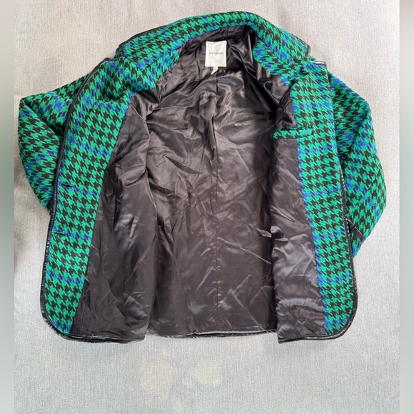 Avec Les Filles Houndstooth Leather Trim Blazer Size: M - Picture 6 of 16